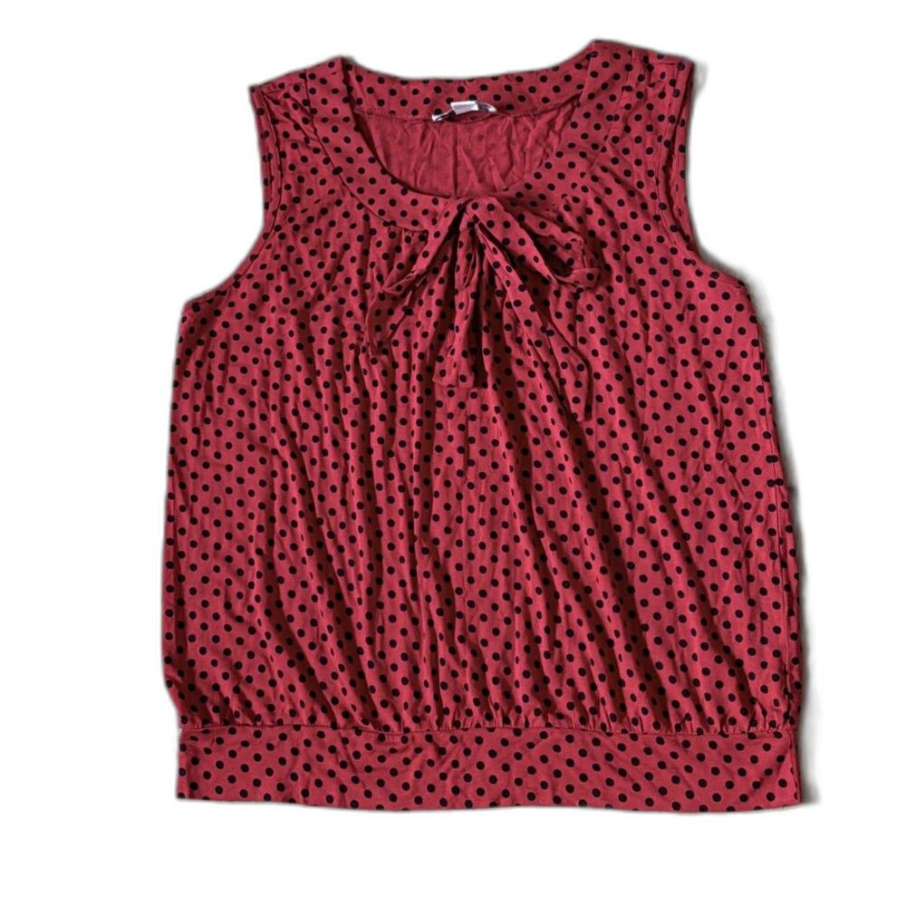 APPLESEED'S Red with Black Polka Dot Blouse